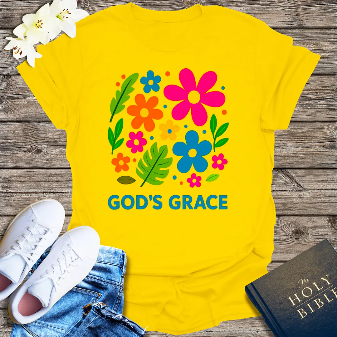 God's Grace Bloom T-Shirt - Daisy