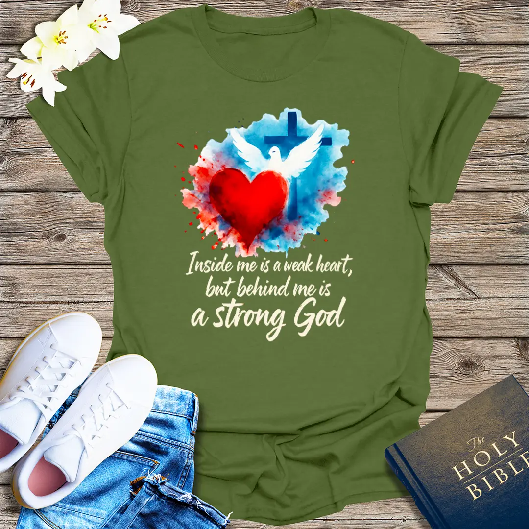 Strong God Faith T-Shirt - Military Green