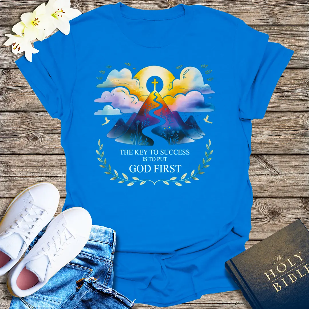 God First Mountain Path T-Shirt - Royal
