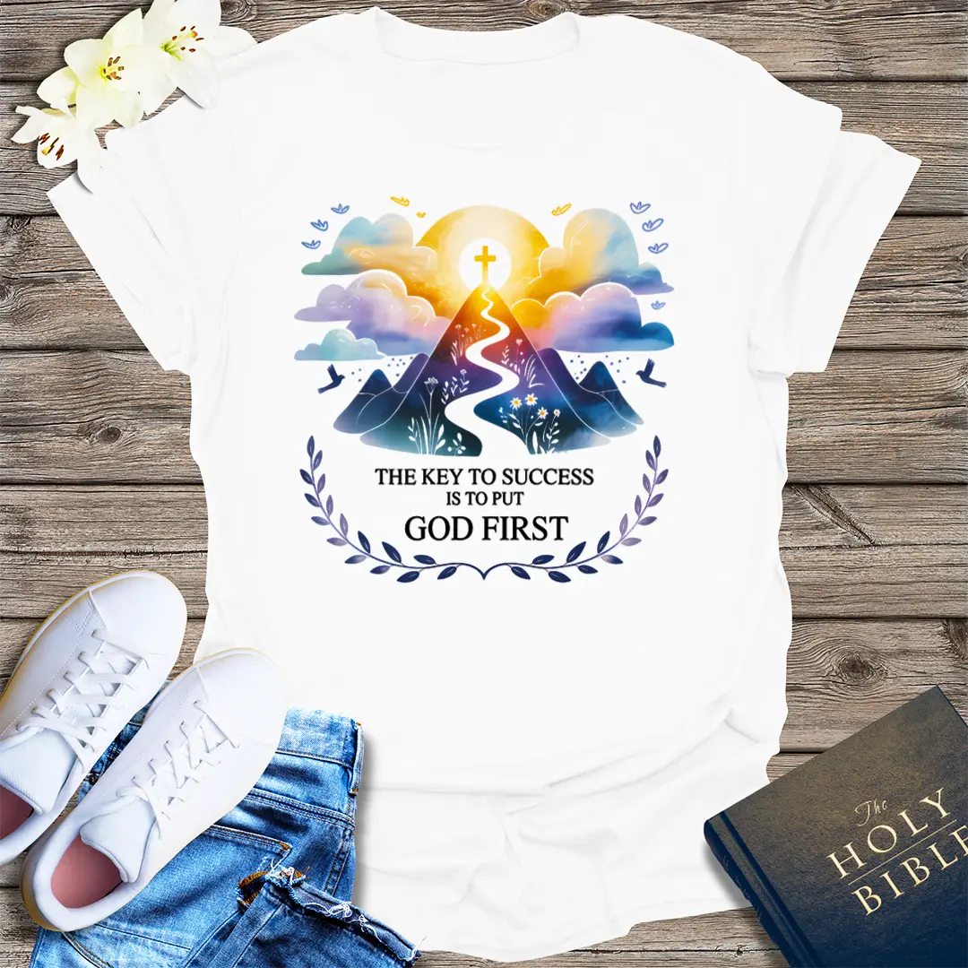 God First Mountain Path T-Shirt - White