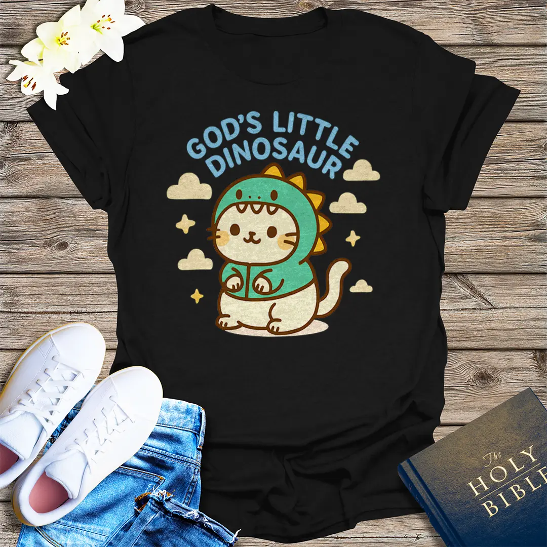 God's Little Dinosaur T-Shirt - Black