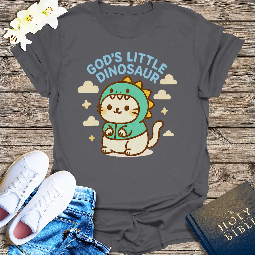 God's Little Dinosaur T-Shirt - Charcoal