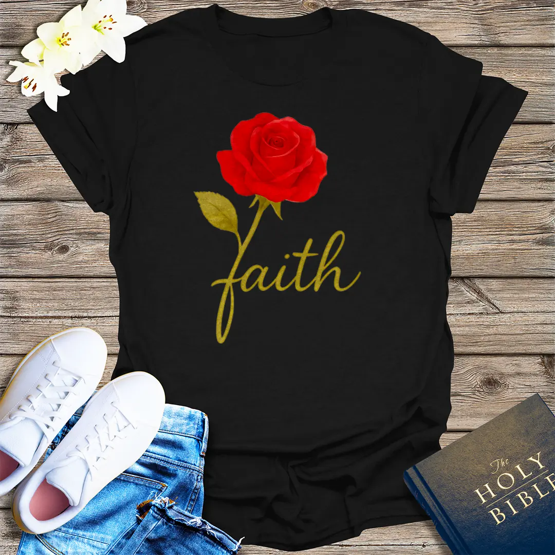 Rose of Faith T-Shirt - Black