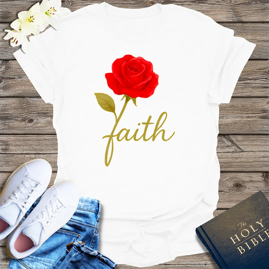 Rose of Faith T-Shirt - White