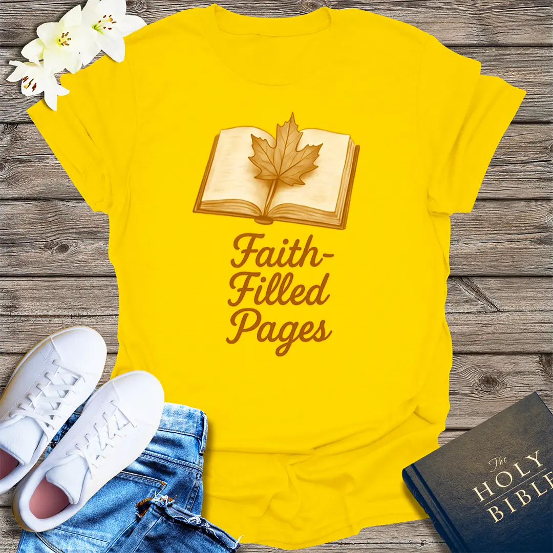 Faith-Filled Pages T-Shirt - Daisy