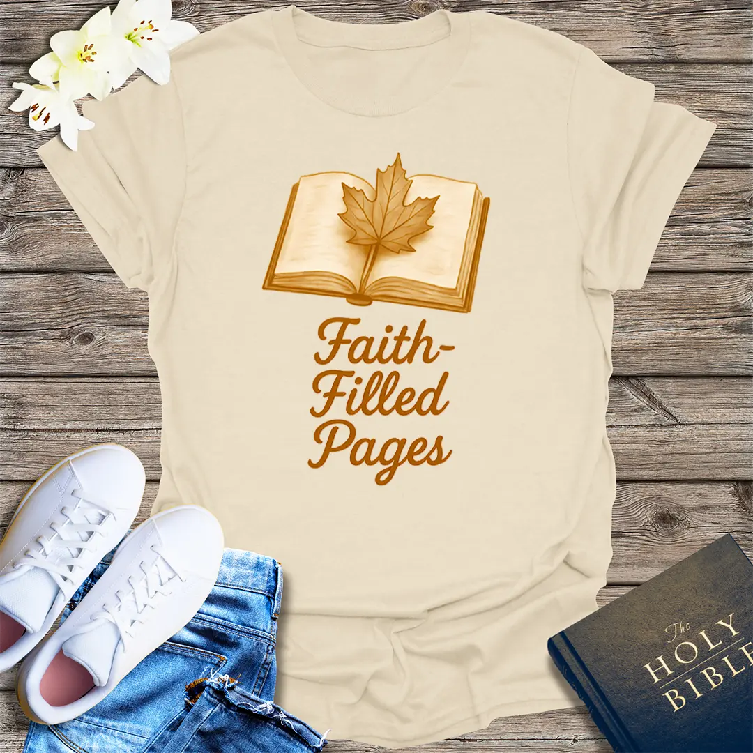 Faith-Filled Pages T-Shirt - Natural