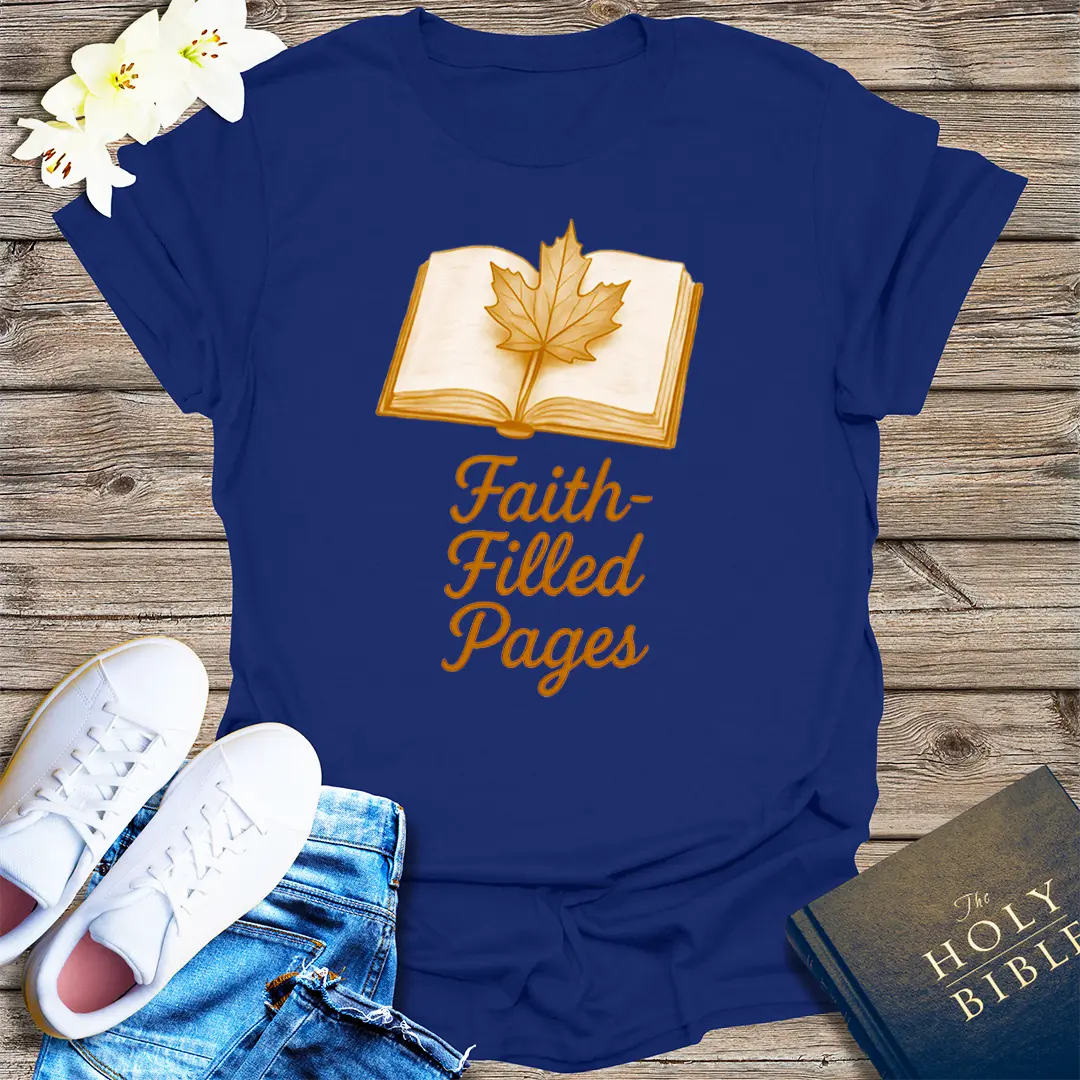 Faith-Filled Pages T-Shirt - Navy
