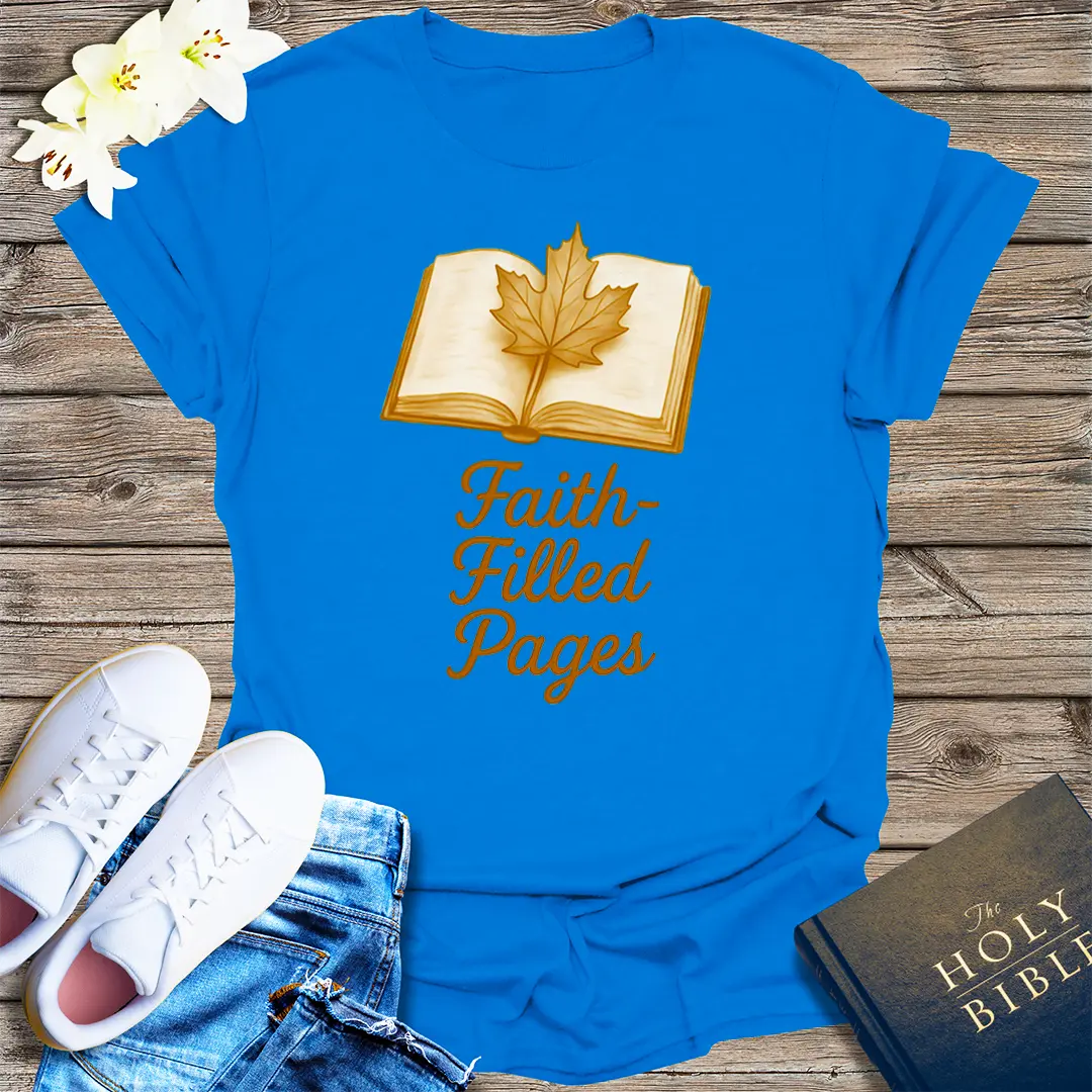 Faith-Filled Pages T-Shirt - Royal