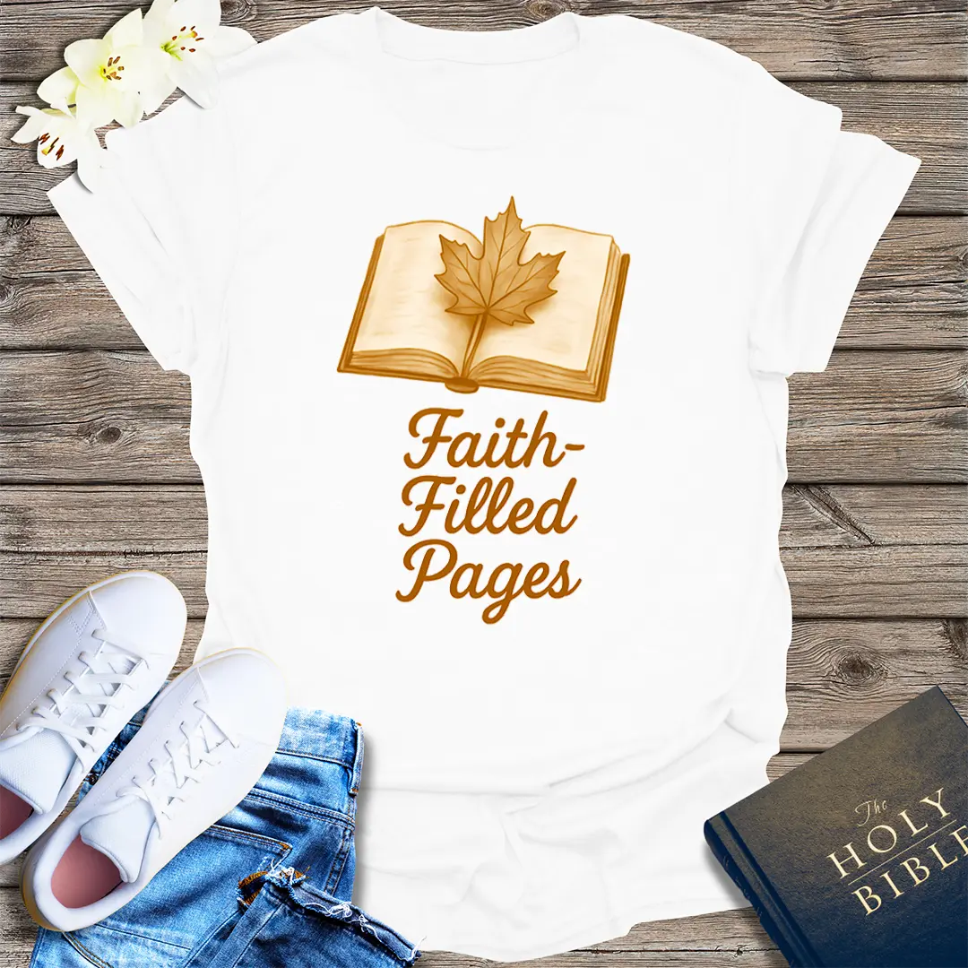 Faith-Filled Pages T-Shirt - White