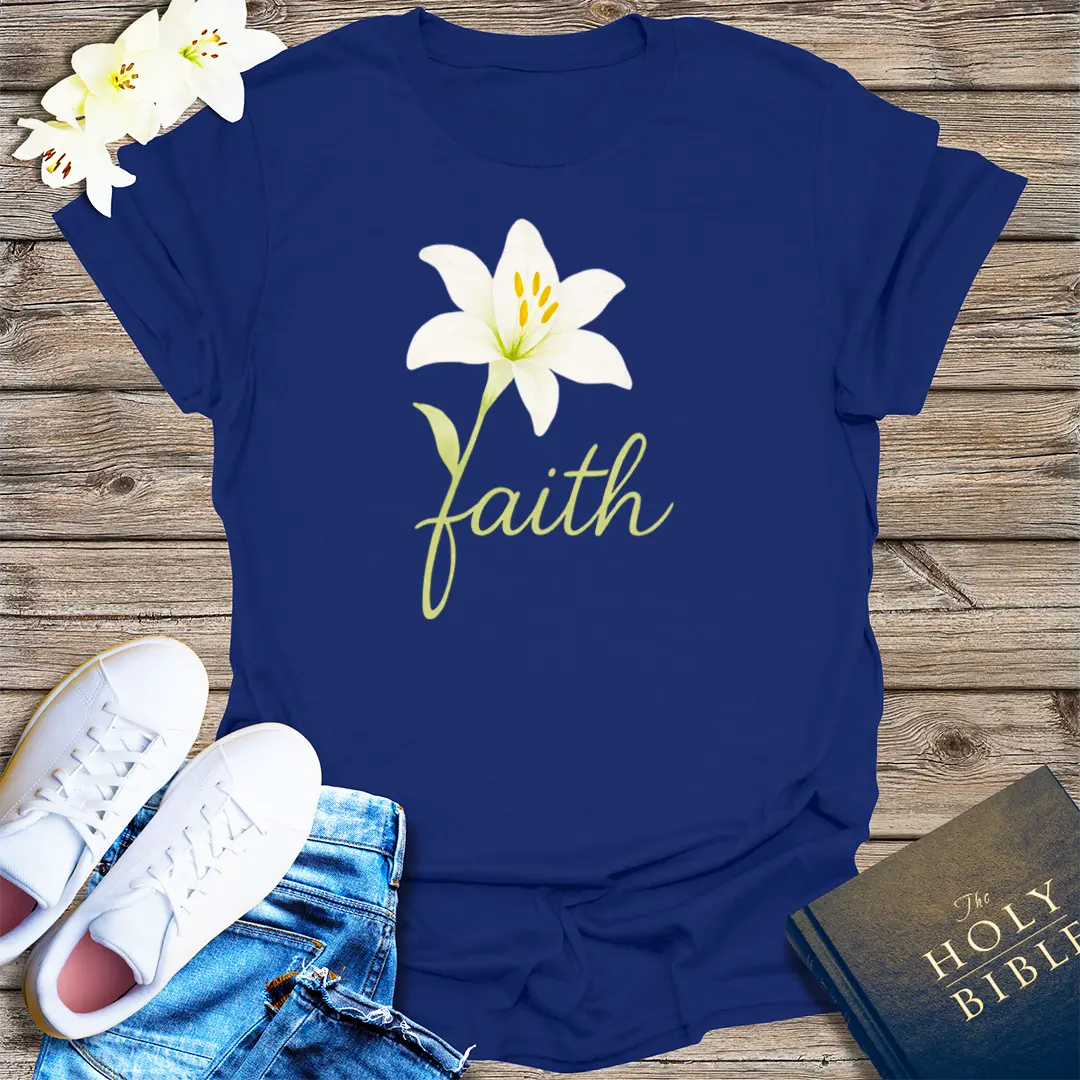 Floral Faith Bloom T-Shirt - Navy