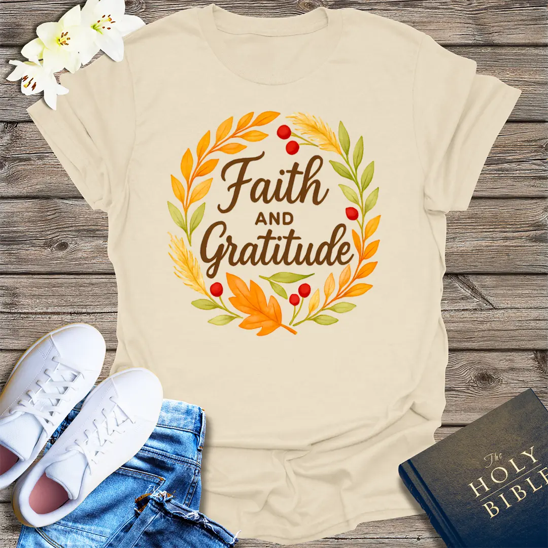 Faith and Gratitude T-Shirt - Natural