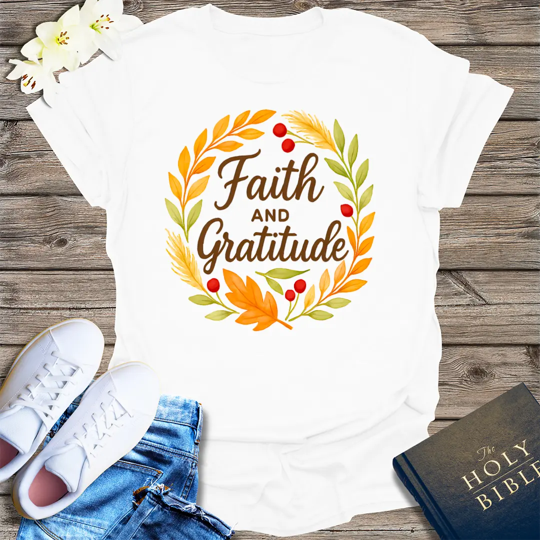 Faith and Gratitude T-Shirt - White