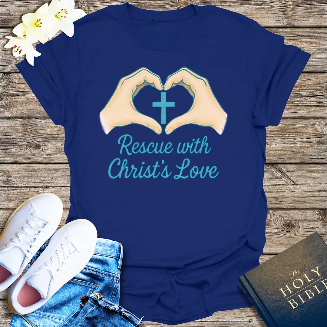 Rescue with Christ's Love T-Shirt - Navy