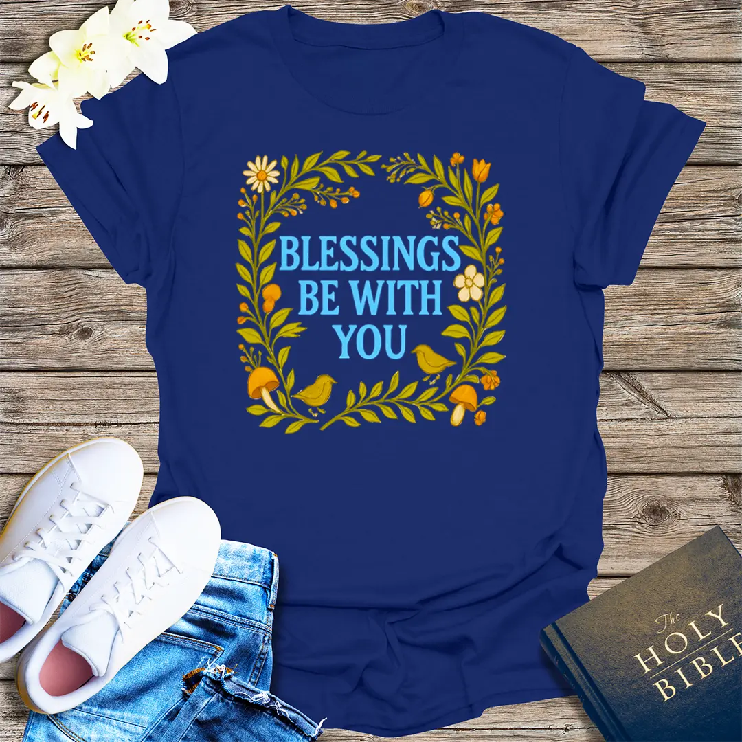 Blessings Be With You T-Shirt - Navy