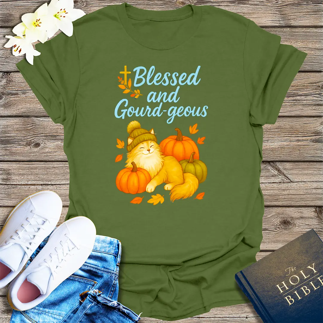 Blessed and Gourd-geous T-Shirt - Military Green