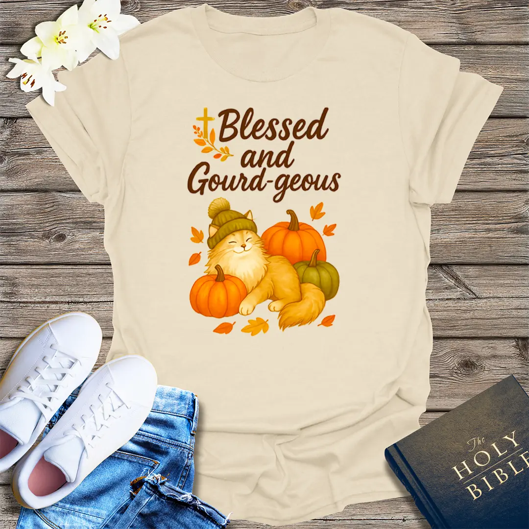 Blessed and Gourd-geous T-Shirt - Natural