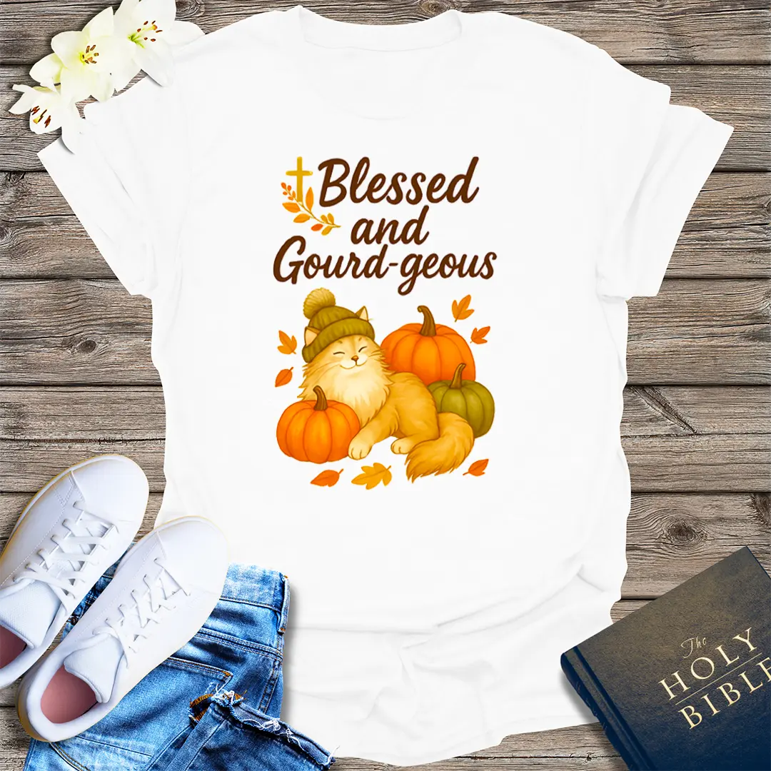 Blessed and Gourd-geous T-Shirt - White