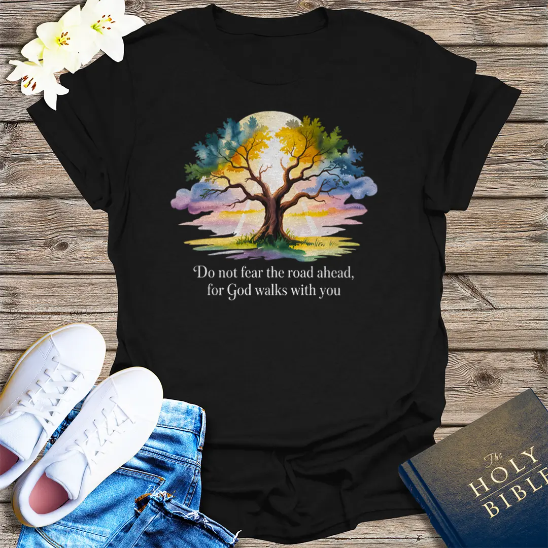God Walks With You T-Shirt - Black