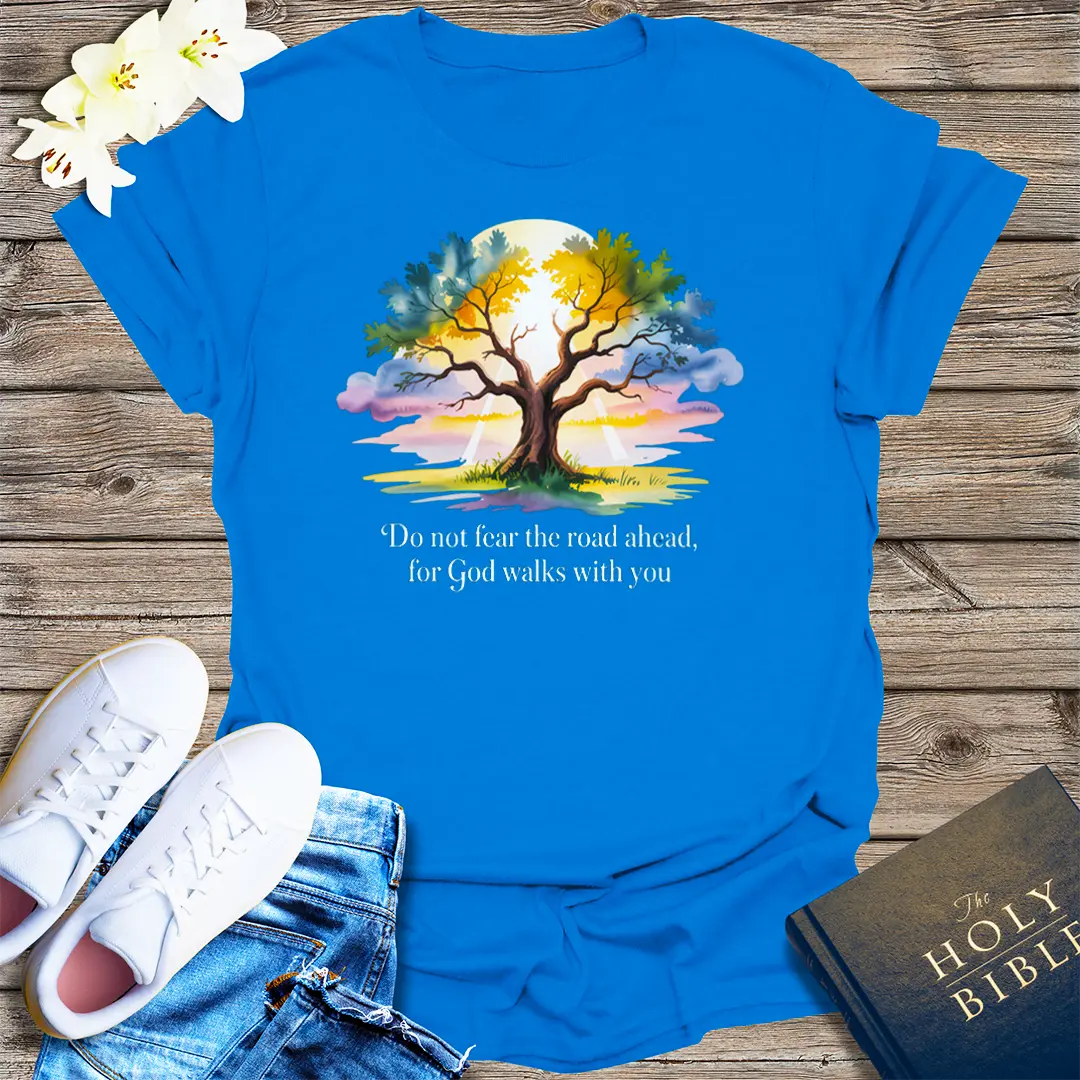 God Walks With You T-Shirt - Royal
