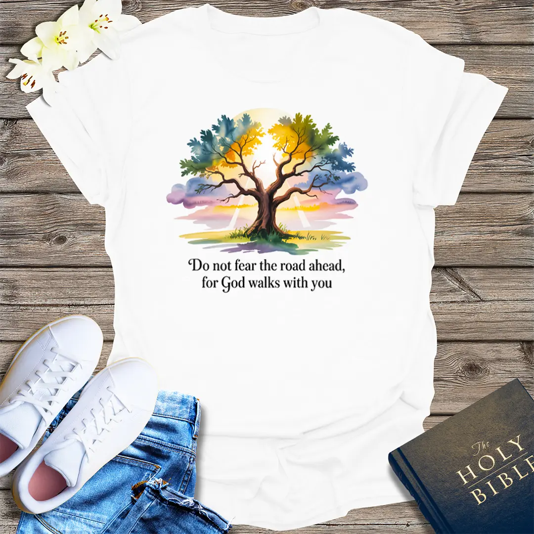God Walks With You T-Shirt - White
