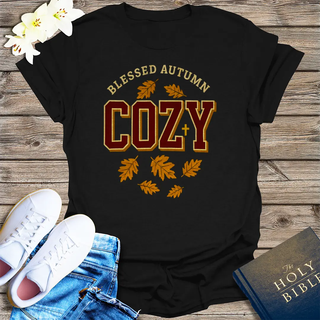 Blessed Autumn Cozy T-Shirt - Black