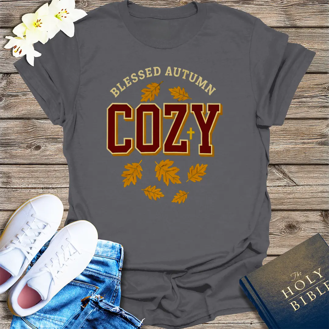 Blessed Autumn Cozy T-Shirt - Charcoal