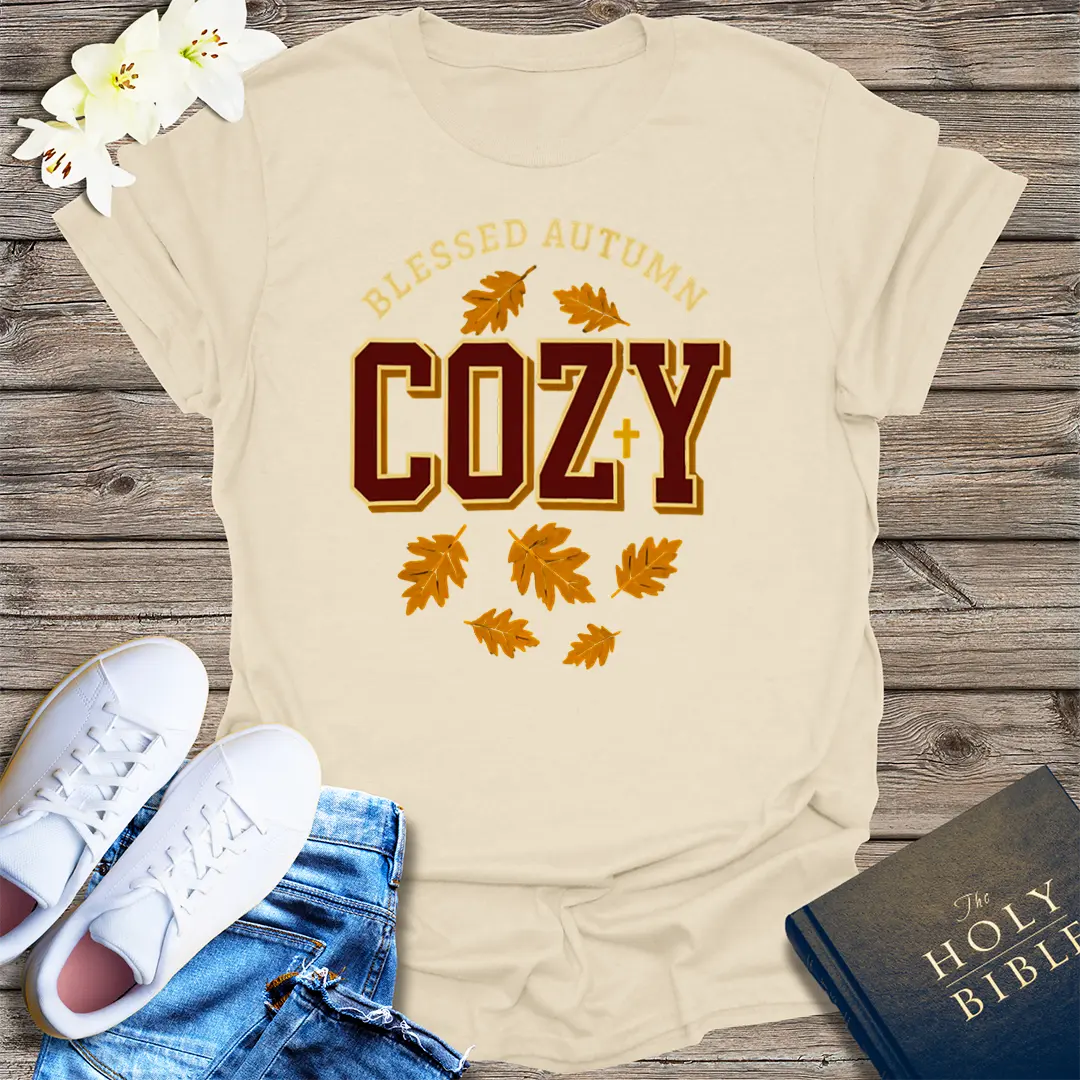 Blessed Autumn Cozy T-Shirt - Natural
