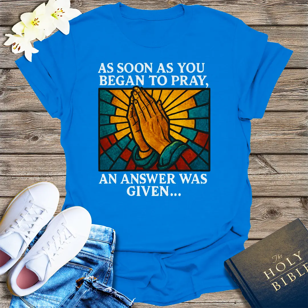 Praying Hands Answered Prayer T-Shirt - Royal
