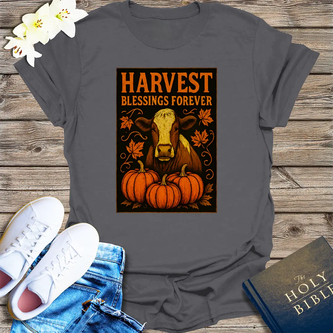 Harvest Blessings Forever T-Shirt - Charcoal