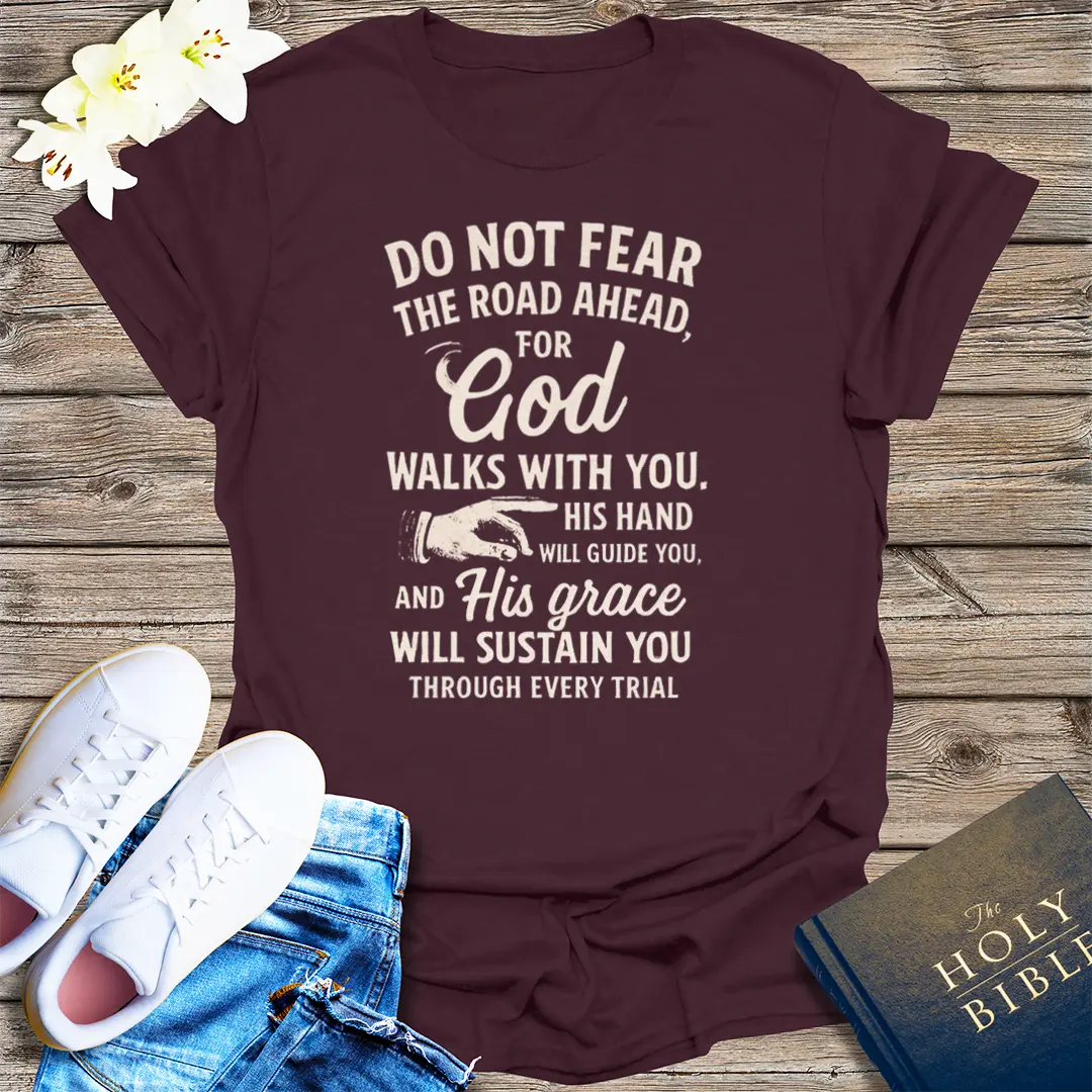 God Walks With You T-Shirt - Dark Chocolate