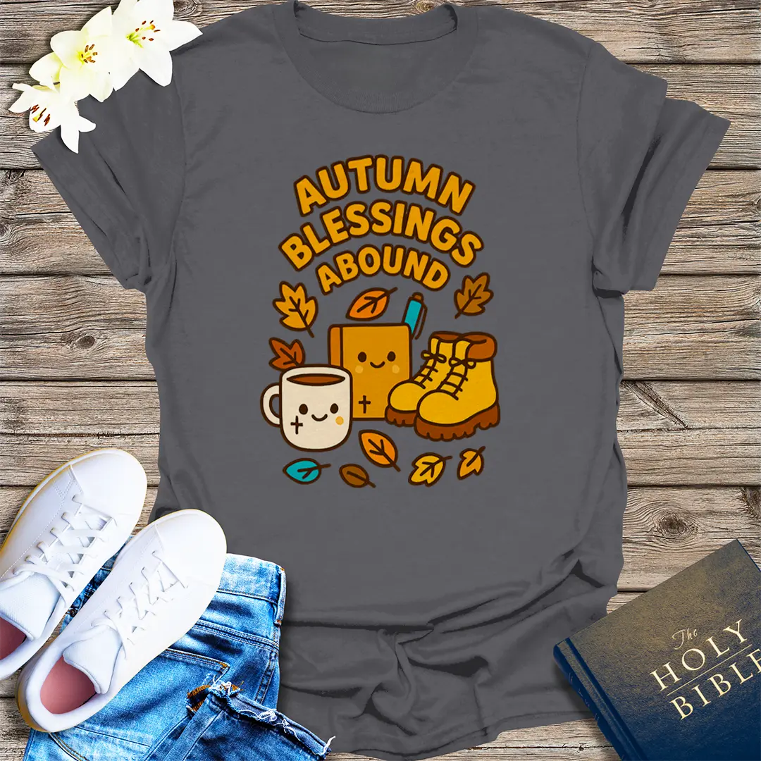 Autumn Blessings Abound T-Shirt - Charcoal