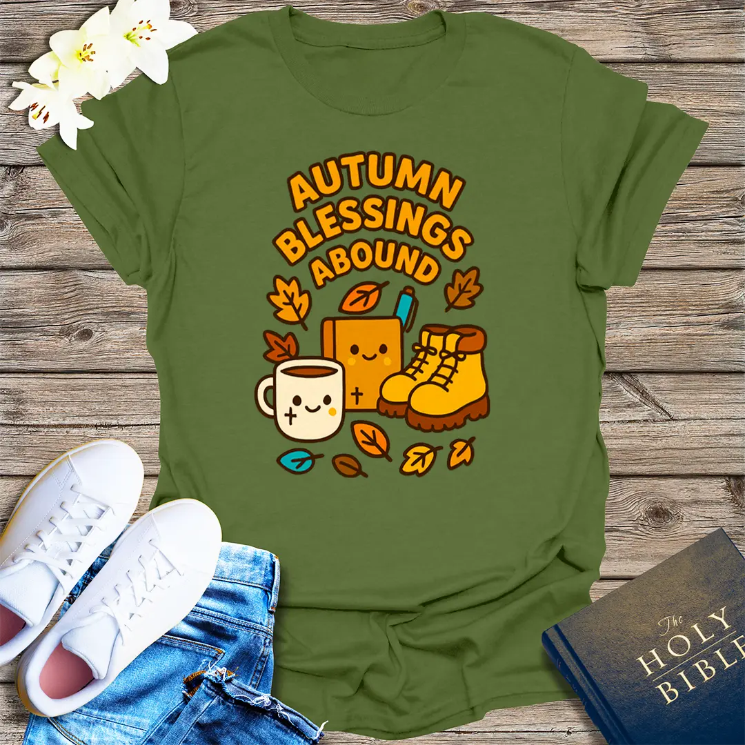 Autumn Blessings Abound T-Shirt - Military Green