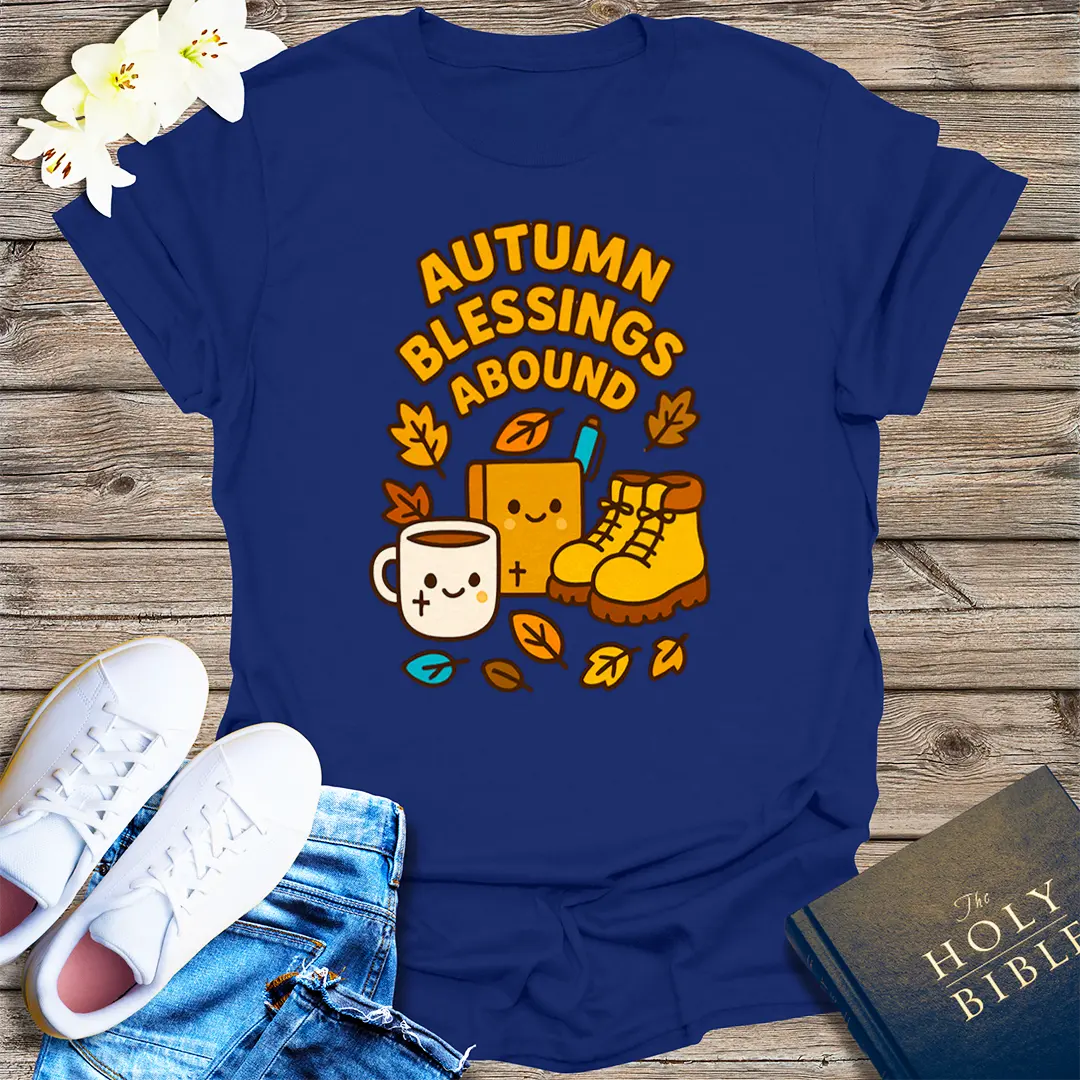 Autumn Blessings Abound T-Shirt - Navy