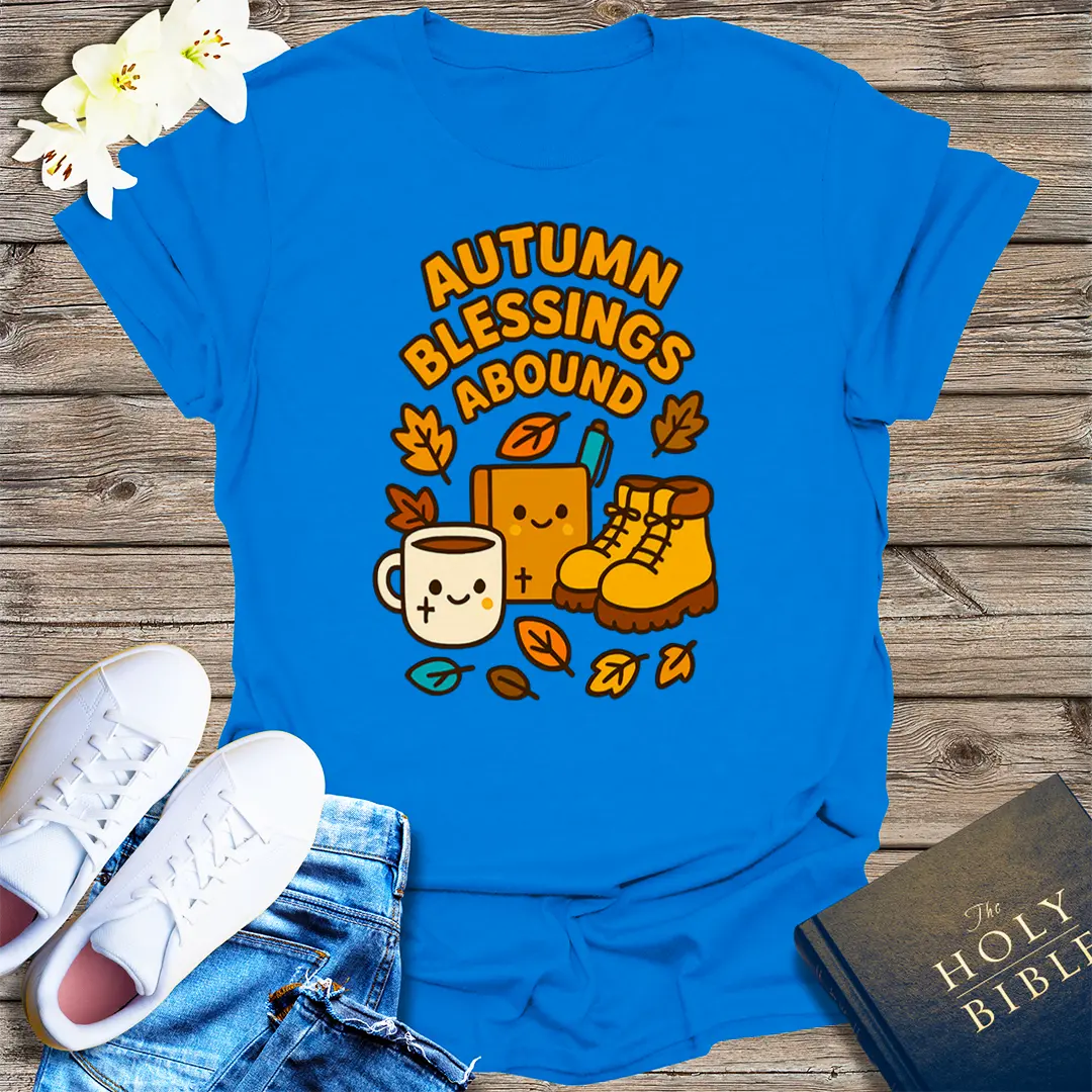 Autumn Blessings Abound T-Shirt - Royal