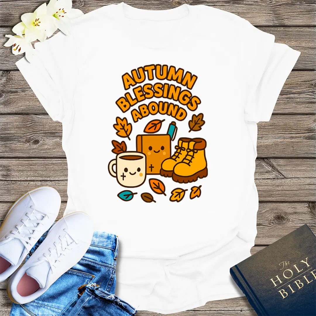 Autumn Blessings Abound T-Shirt - White
