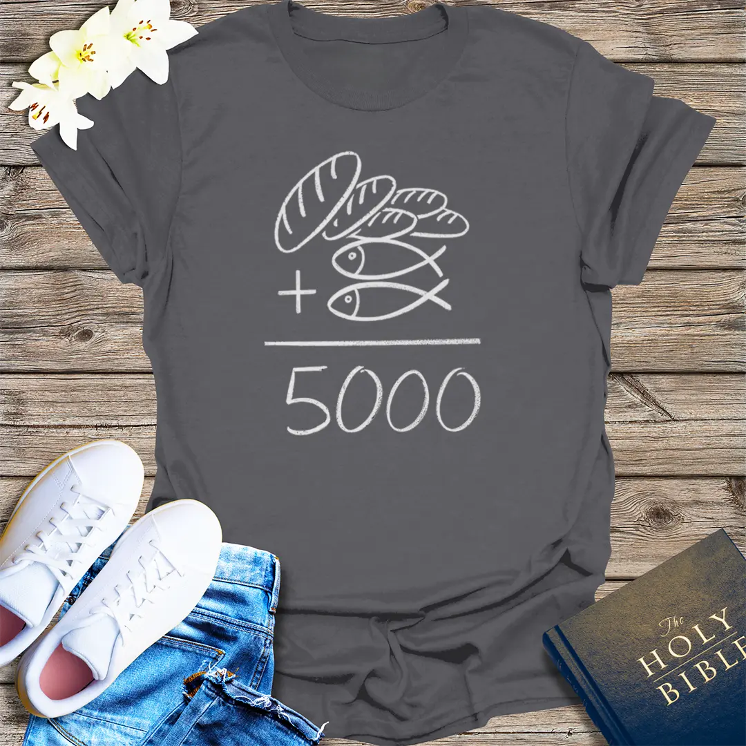 Loaves and Fishes Miracle T-Shirt - Charcoal