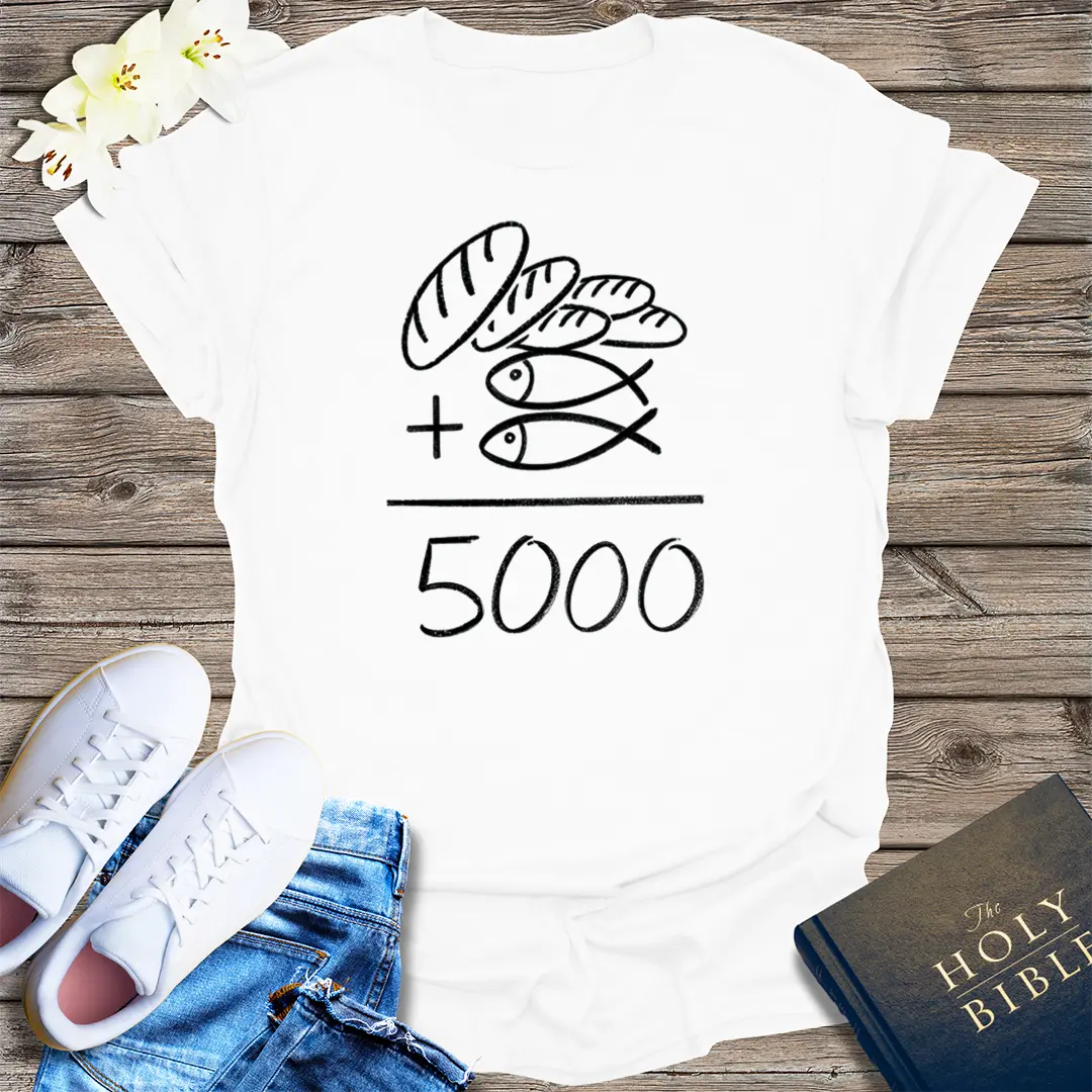 Loaves and Fishes Miracle T-Shirt - White