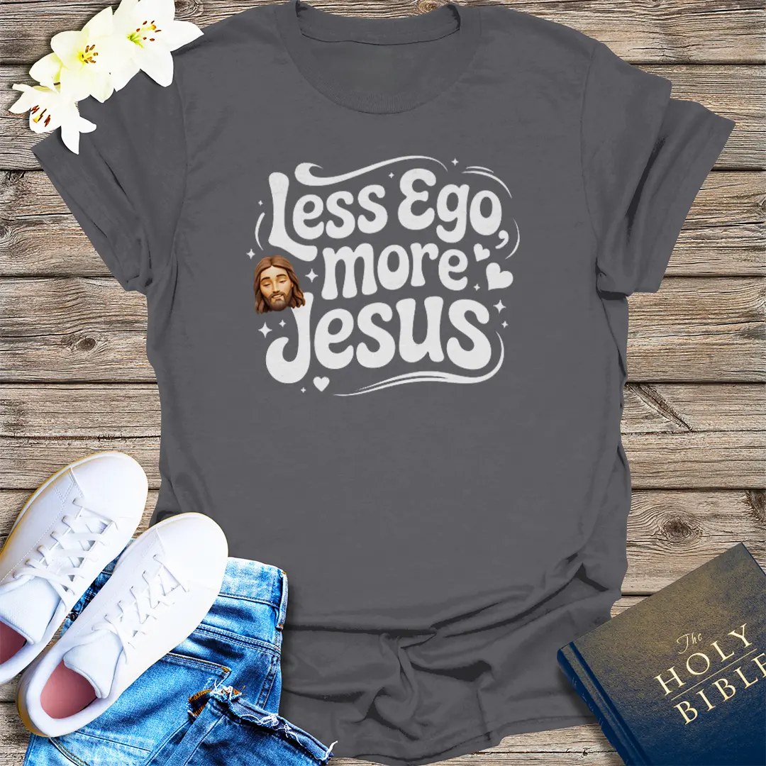 Less Ego More Jesus T-Shirt - Charcoal