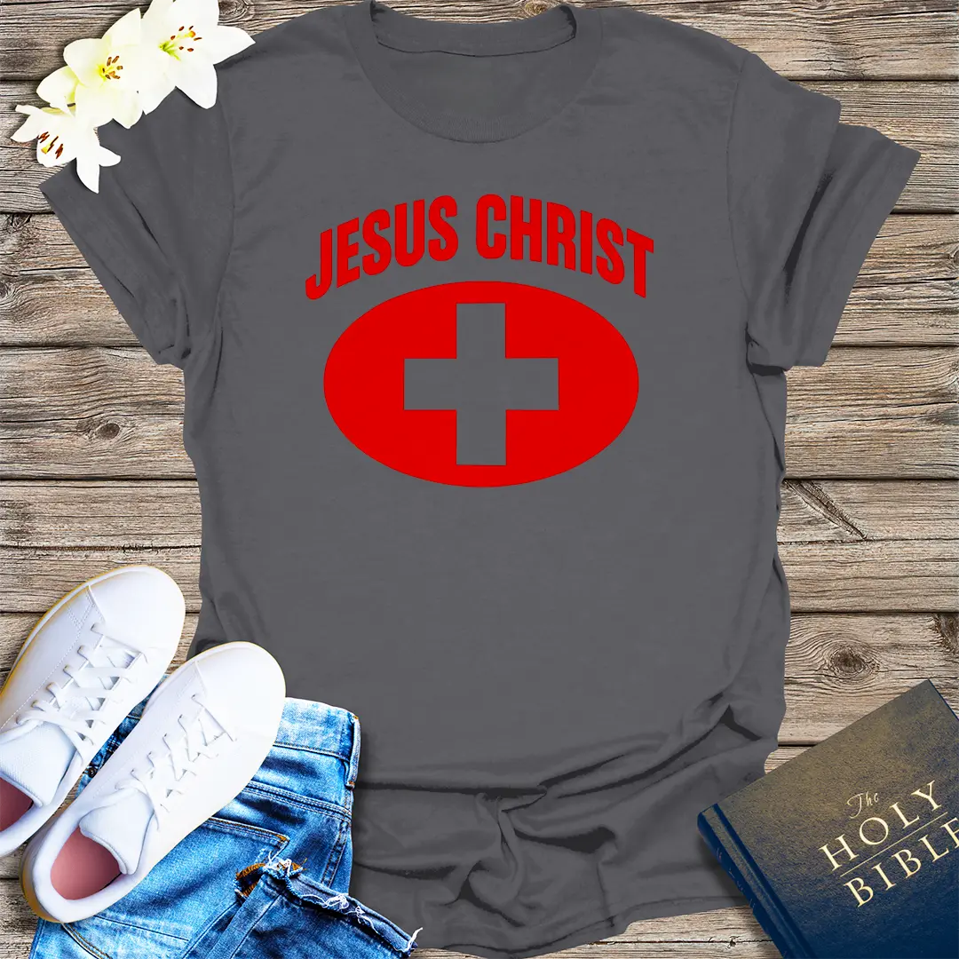 Jesus Christ Heals T-Shirt - Charcoal