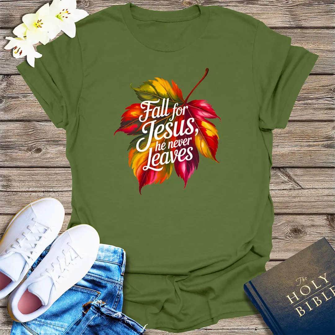 Fall for Jesus T-Shirt - Military Green