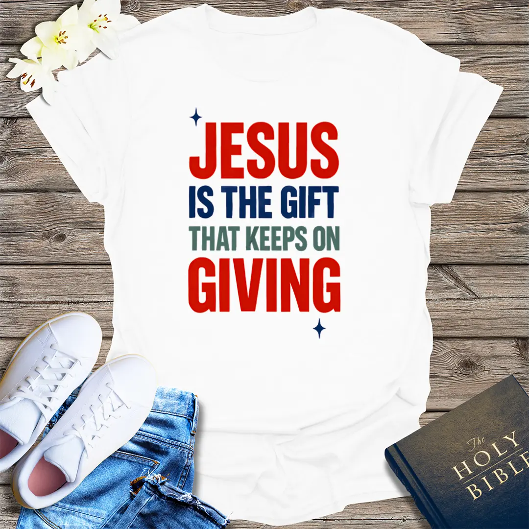 Jesus Keeps On Giving T-Shirt - White