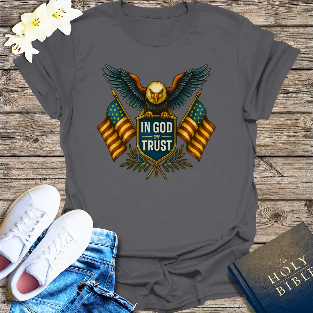 In God We Trust Eagle T-Shirt - Charcoal