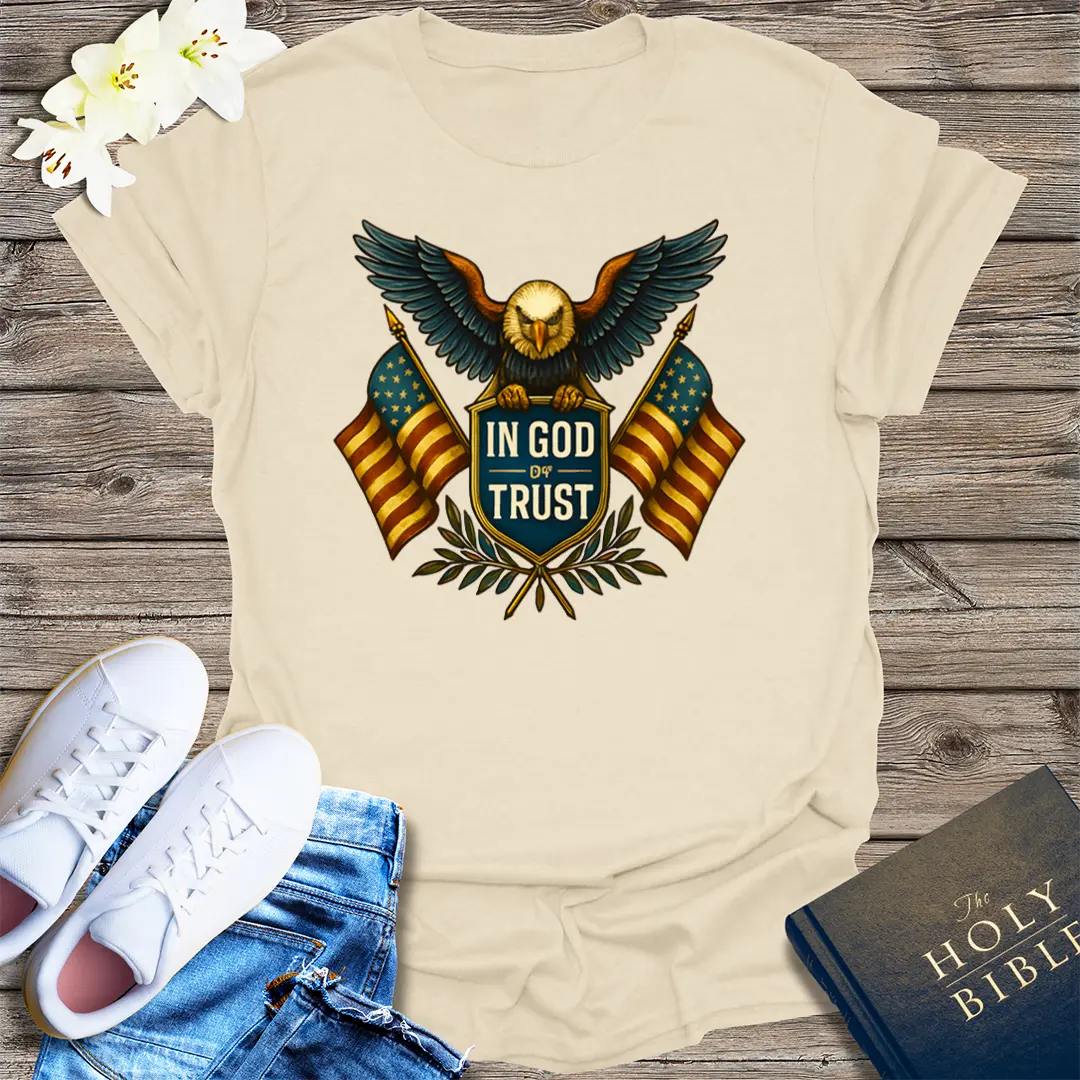 In God We Trust Eagle T-Shirt - Natural