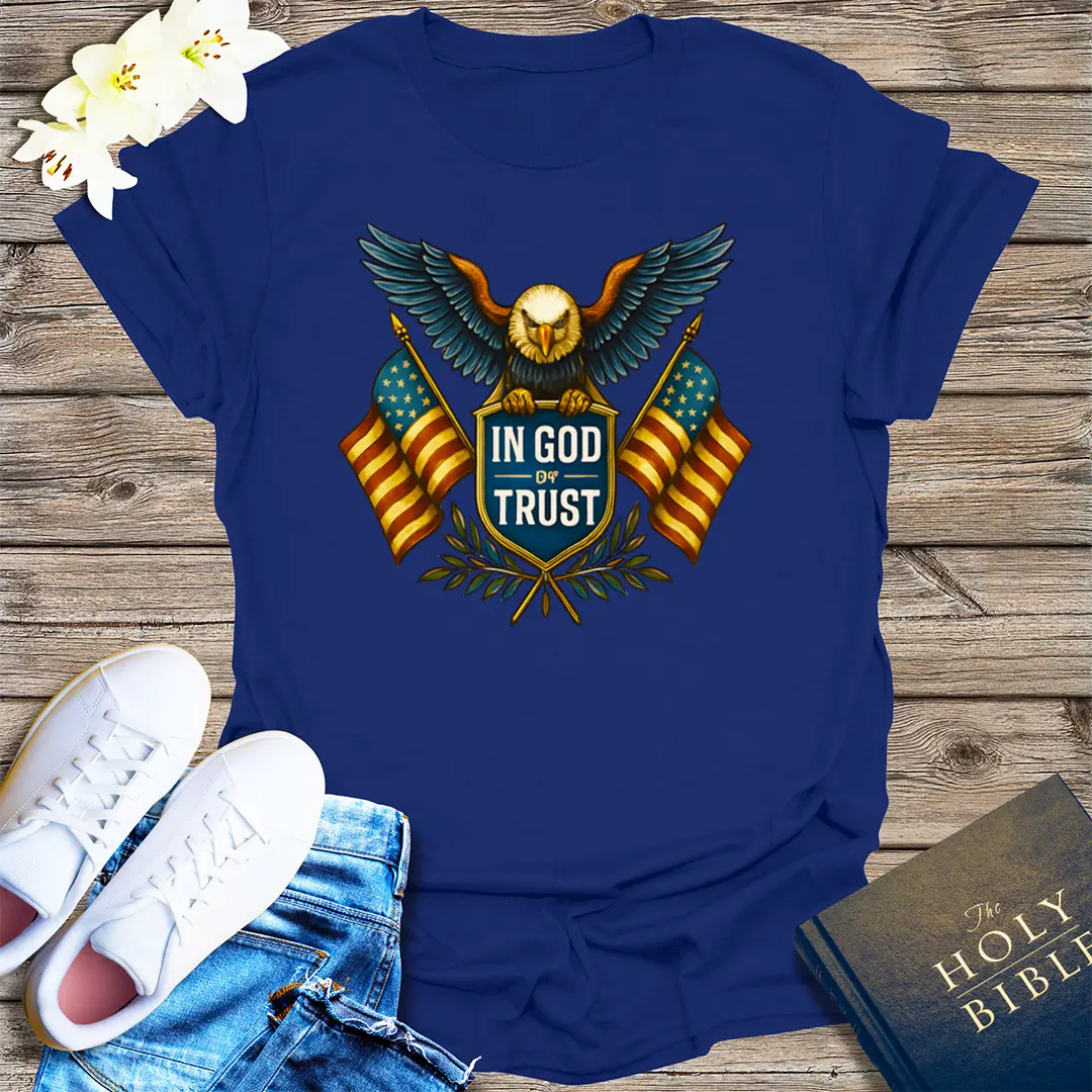 In God We Trust Eagle T-Shirt - Navy