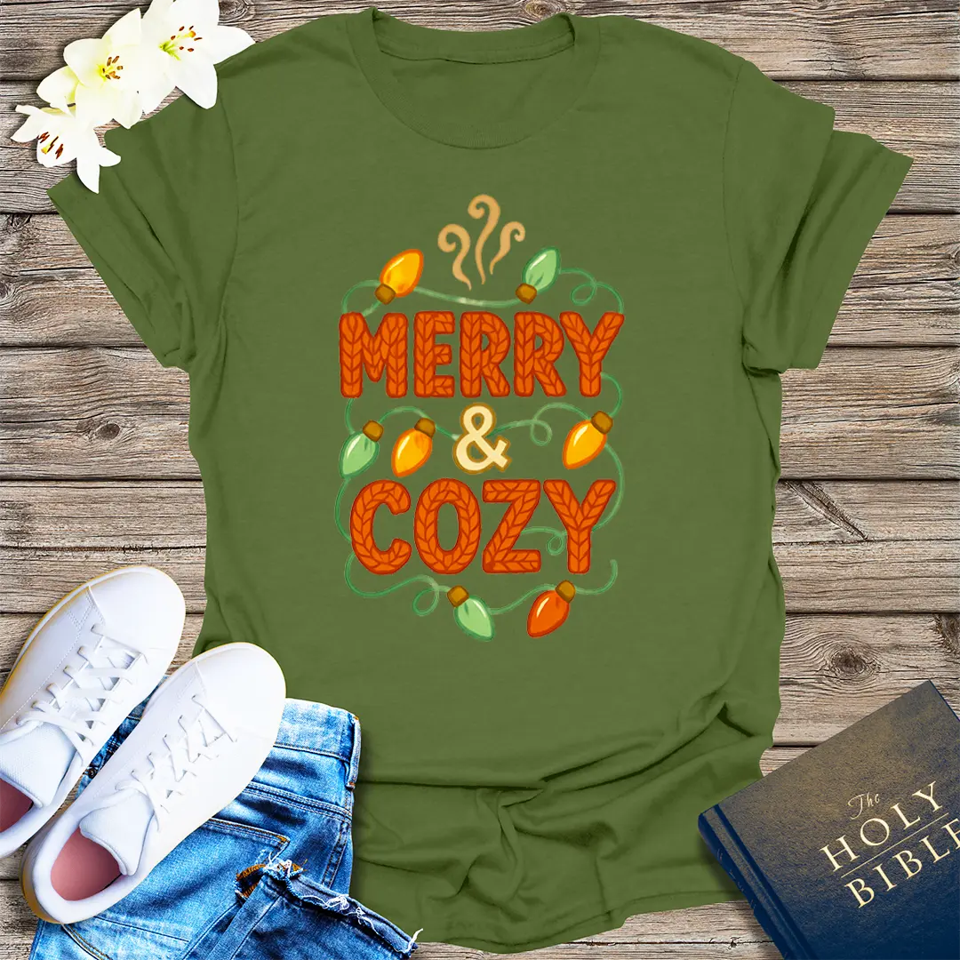 Merry & Cozy T-Shirt - Military Green