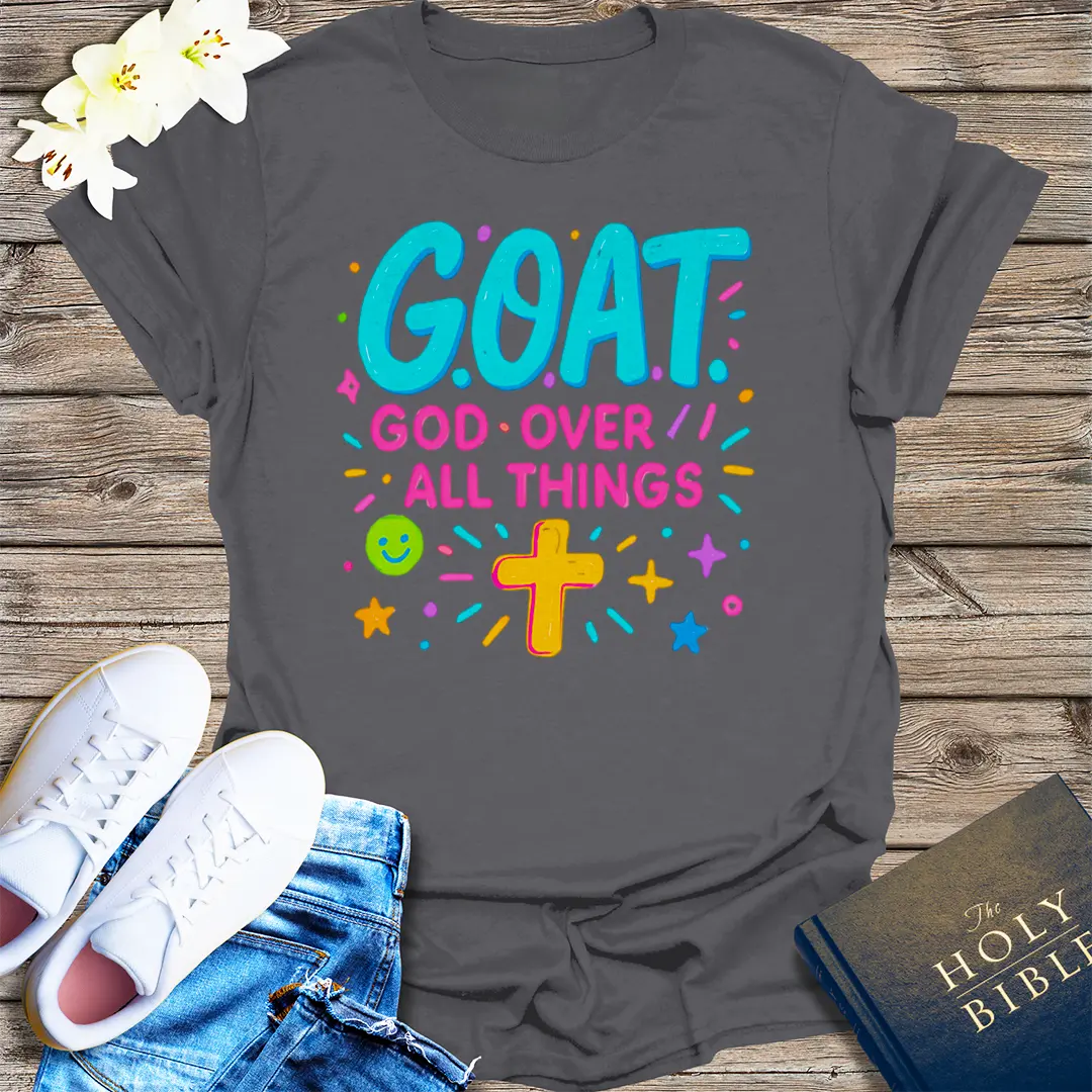 G.O.A.T. God Over All Things T-Shirt - Charcoal