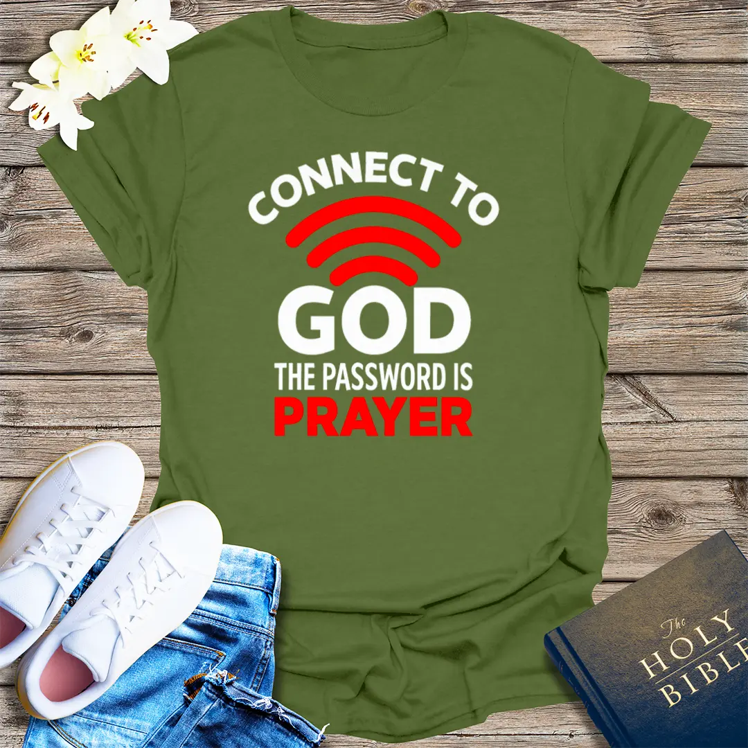 Connect to God T-Shirt - Military Green