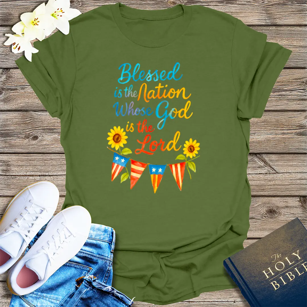 Blessed Nation T-Shirt - Military Green