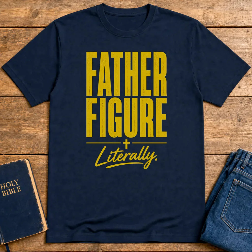Father Figure Literally T-Shirt - Navy