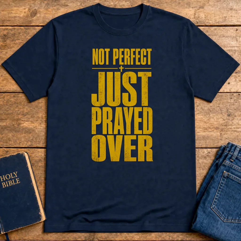Not Perfect Just Prayed Over T-Shirt - Navy